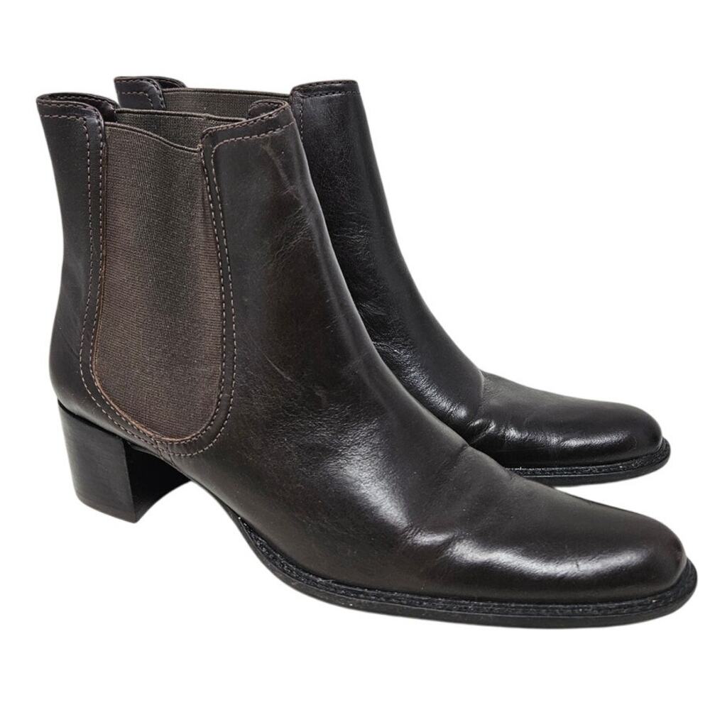 Vintage Y2K Eddie Bauer 8 Brown Ankle Boot Chelsea Minimalist Classic Academia
